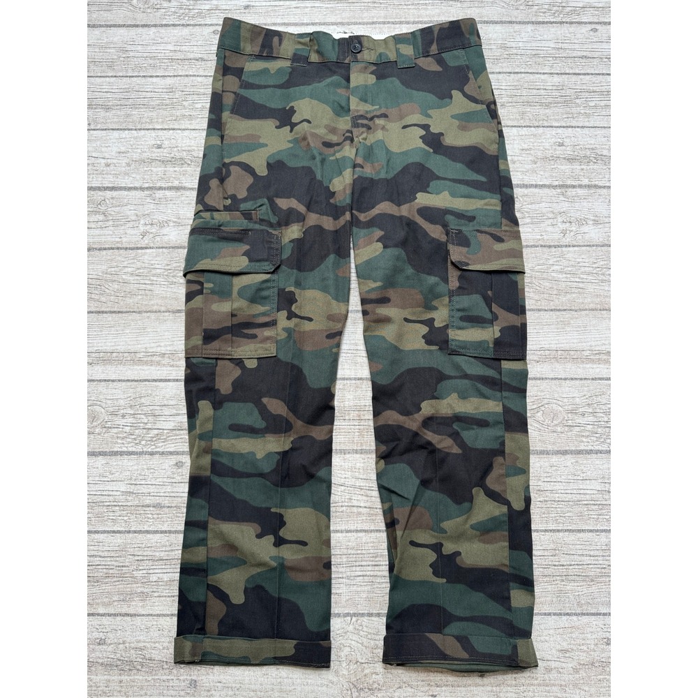 Dickies Flex Cargo Pants Men's 32x30 Green Camo Slim Straight Utility Hunting
